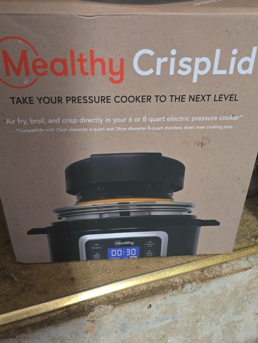 Mealthy CrispLid Black Air Fryer Lid for Pressure Cookers